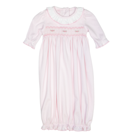 Petit Bebe Rose Pink Knit Smocked Sack
