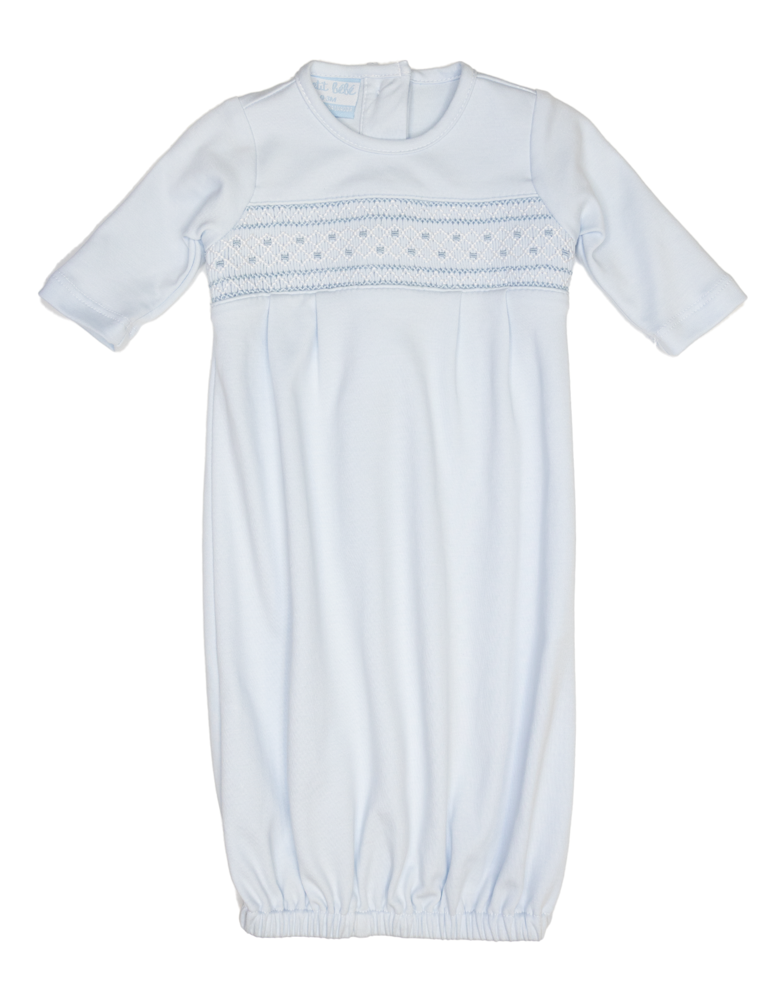 Petit Bebe 402SAB Marcos Blue Knit Smocked Sack