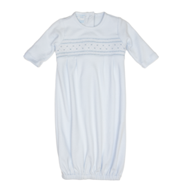 Petit Bebe Marcos Blue Knit Smocked Sack