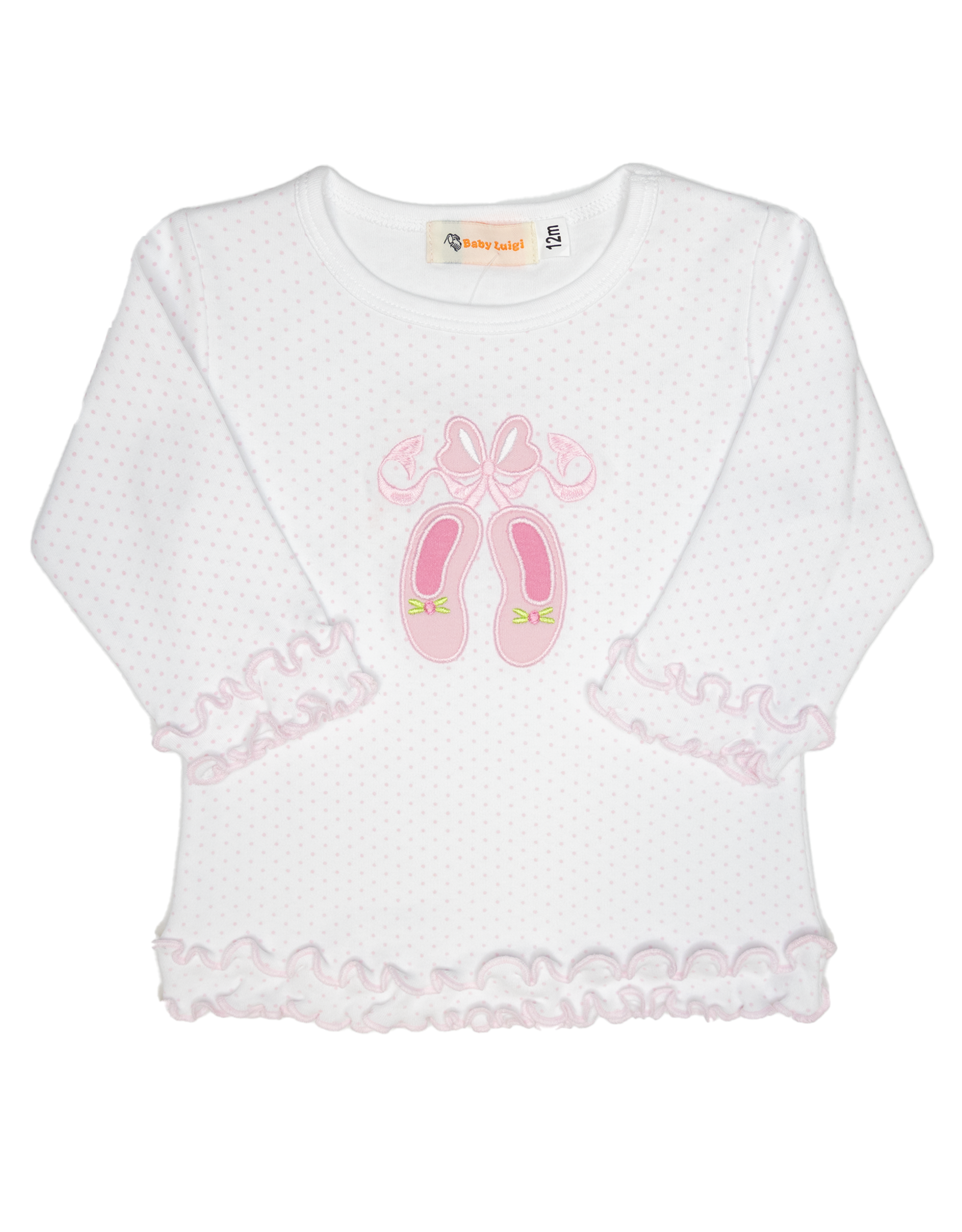 Luigi F25 Ruffle Shirt White Ballet Slipper