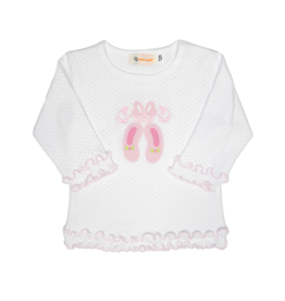 Luigi (18 Month) Ruffle Shirt White Ballet Slipper