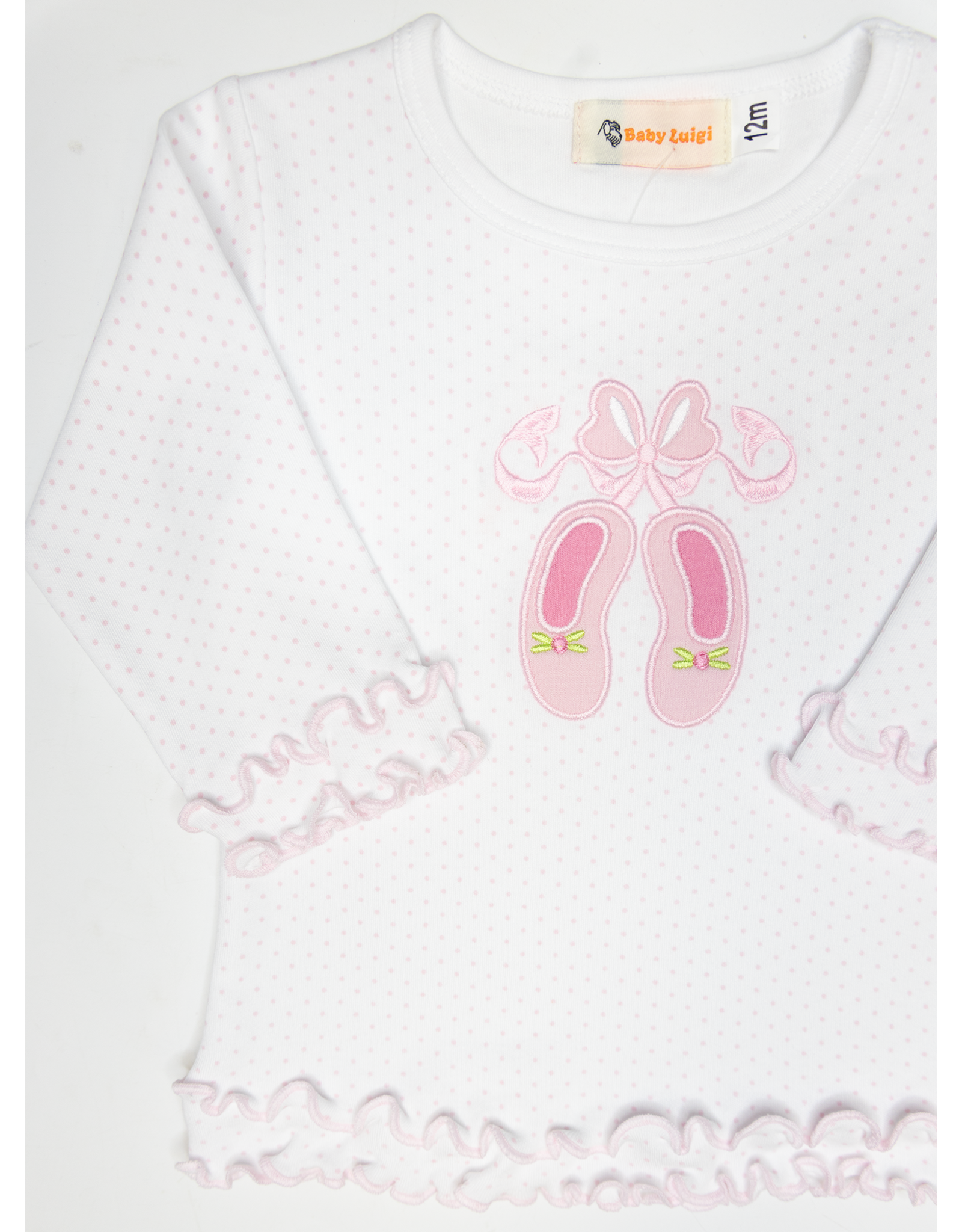 Luigi F25 Ruffle Shirt White Ballet Slipper