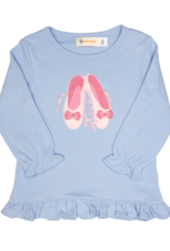 Luigi F25 Ruffle Shirt Sky Blue Ballet Slippers