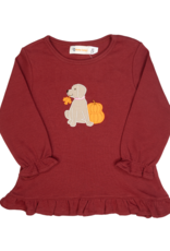 Luigi F25 Ruffle Shirt Burgundy Lab w/leaves