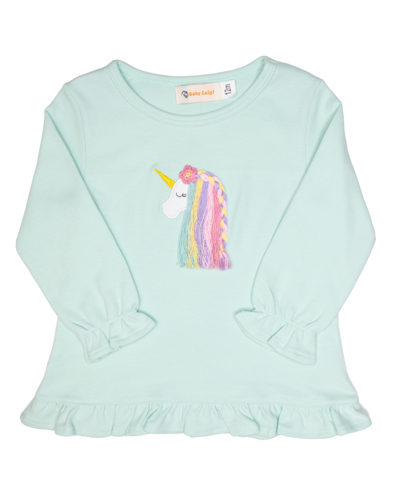 Luigi F25 Ruffle Shirt Lt. Jade Unicorn