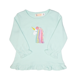 Luigi Ruffle Shirt Light Jade Unicorn