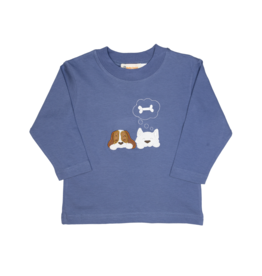 Luigi Long Sleeve Shirt Steel Blue Dogs