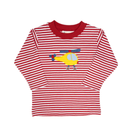 Luigi Long Sleeve Shirt Red Stripe Helicopter