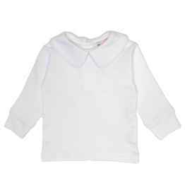 Luigi Long Sleeve Boy Collared Shirt White/White