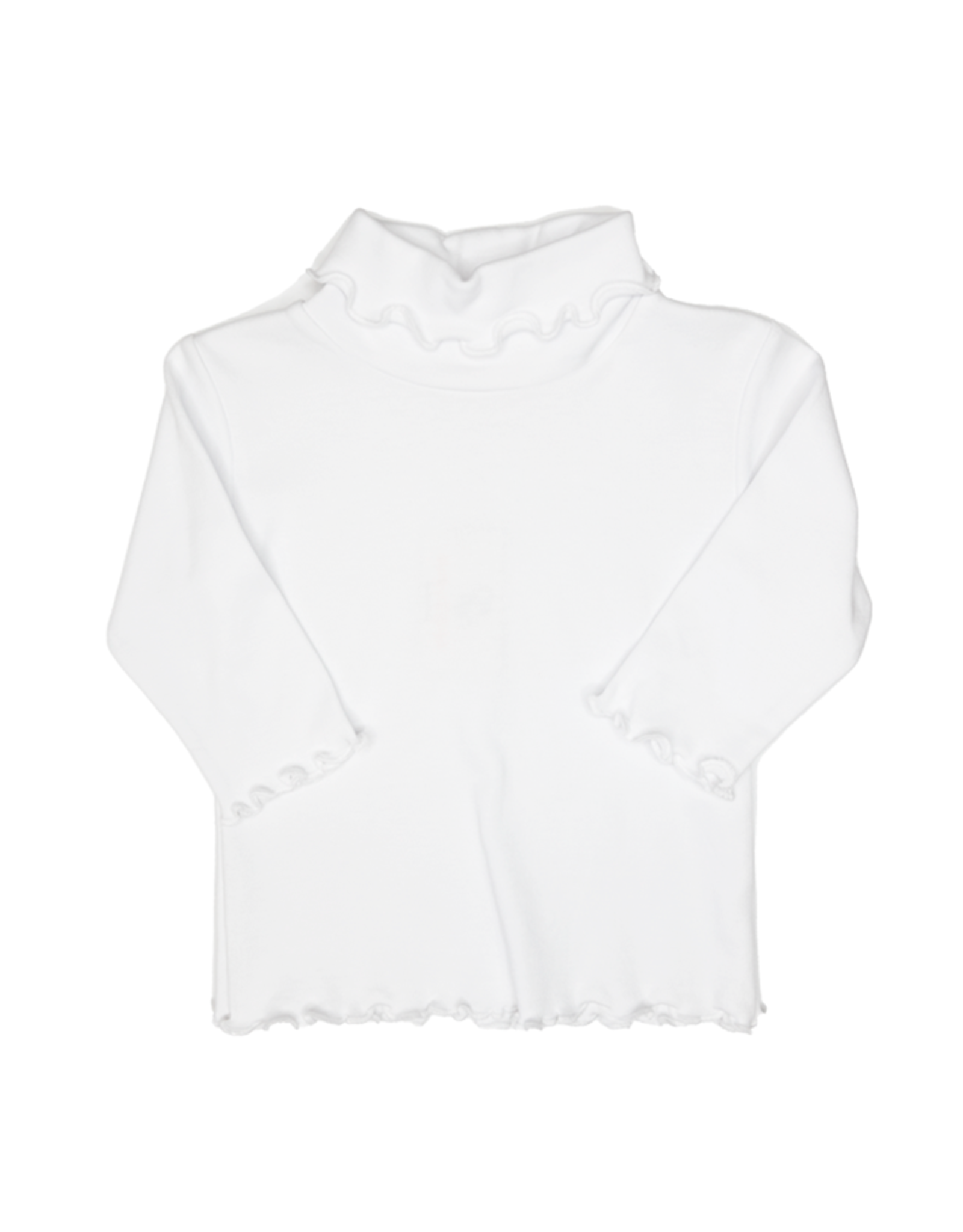 Luigi ITS001F Lettuce Edge Turtle Neck White