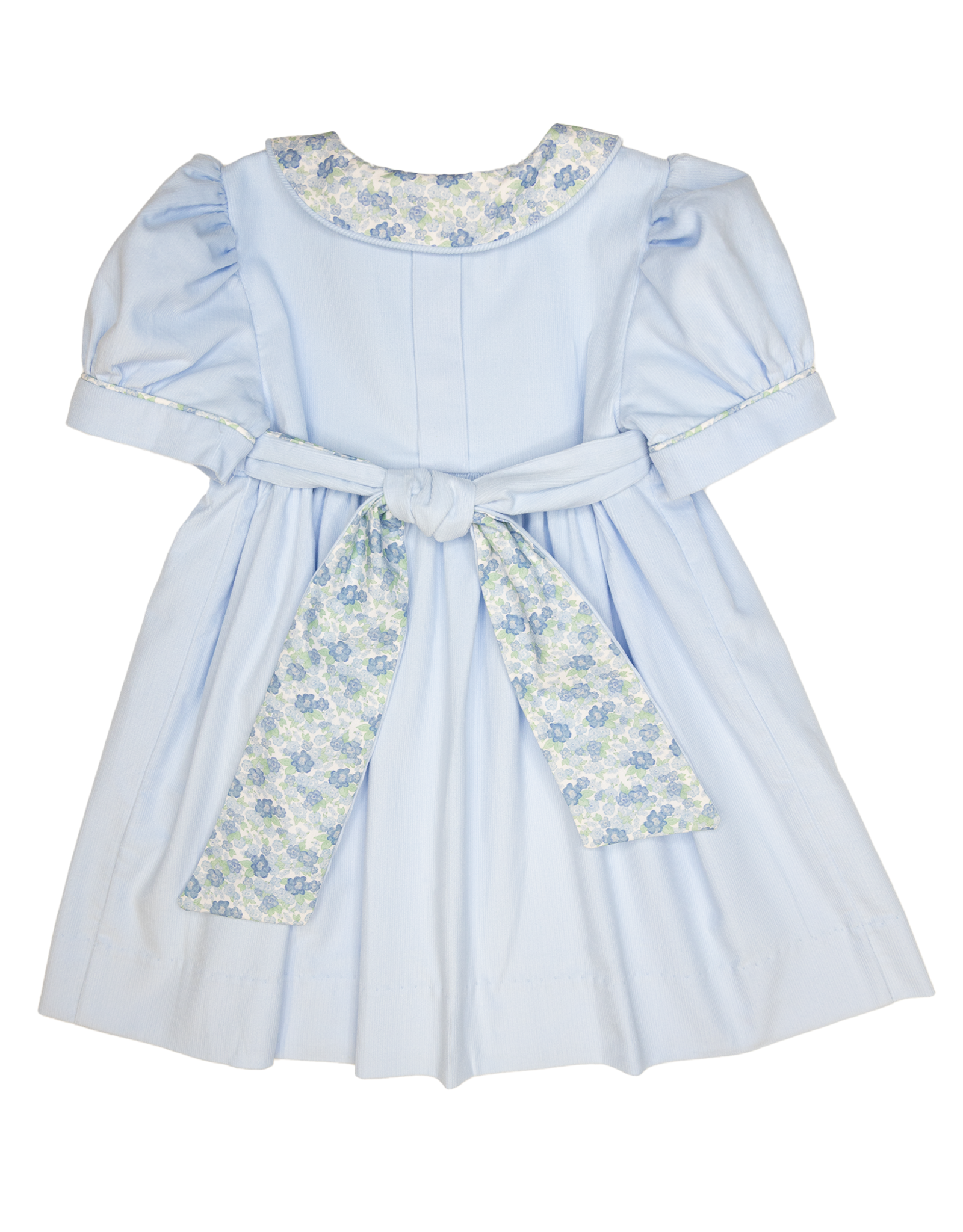 James and Lottie JL25 Ava Blue Floral Corduroy Dress