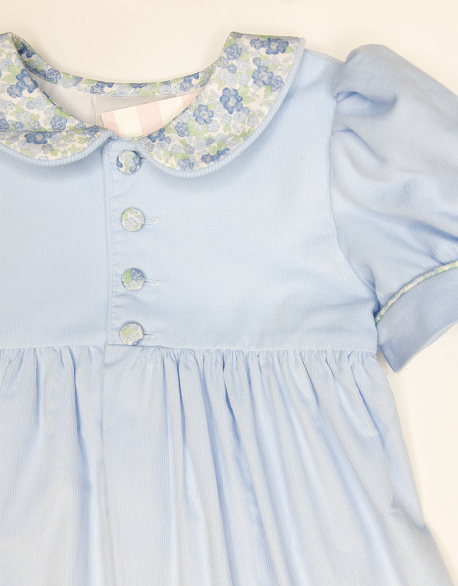 James and Lottie JL25 Ava Blue Floral Corduroy Dress