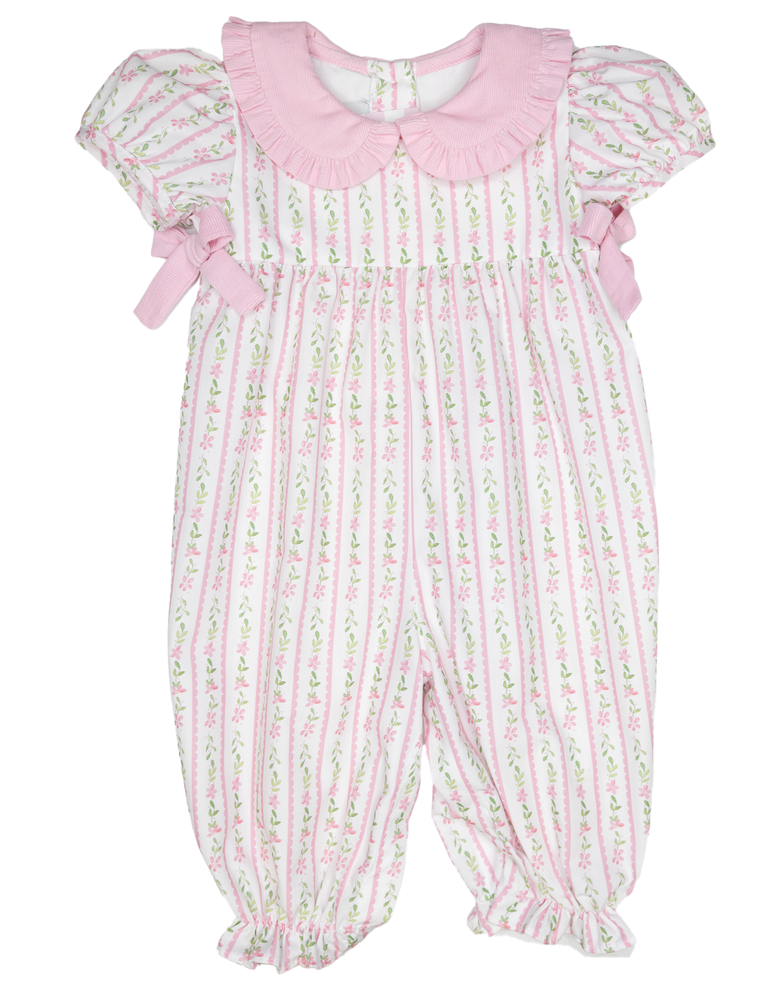 James and Lottie JL25 Cece Long Bubble Pink Floral Corduroy
