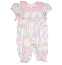 James and Lottie (9 Month) Cece Long Bubble Pink Floral Corduroy