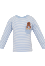 Claire and Charlie 5009PL Blue Stripe Lab Shirt