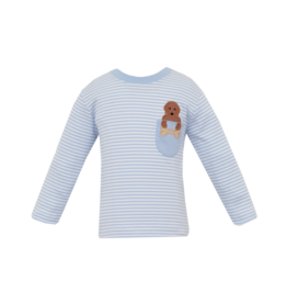Claire and Charlie Blue Stripe Lab Shirt