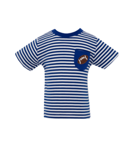 Claire and Charlie Blue Football Pocket Shirt