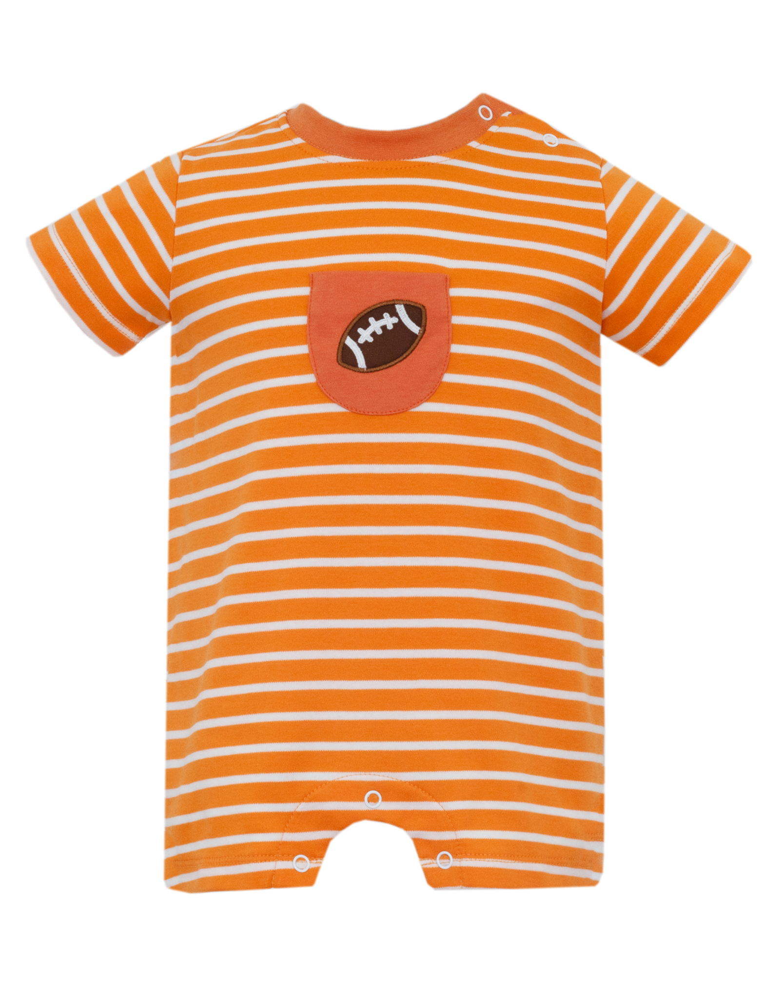 Claire and Charlie 5083H Orange Football Pocket Romper