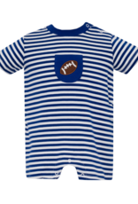 Claire and Charlie 5081H Blue Football Pocket Romper