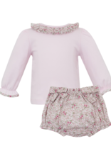 Petit Bebe 164C Rose Pink Smocked Bloomer Set