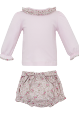 Petit Bebe 164C Rose Pink Smocked Bloomer Set