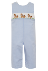 Petit Bebe 119K Horse Blue Smocked Long Jon Jon