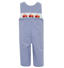 Petit Bebe Firetruck Smocked Long Jon Jon