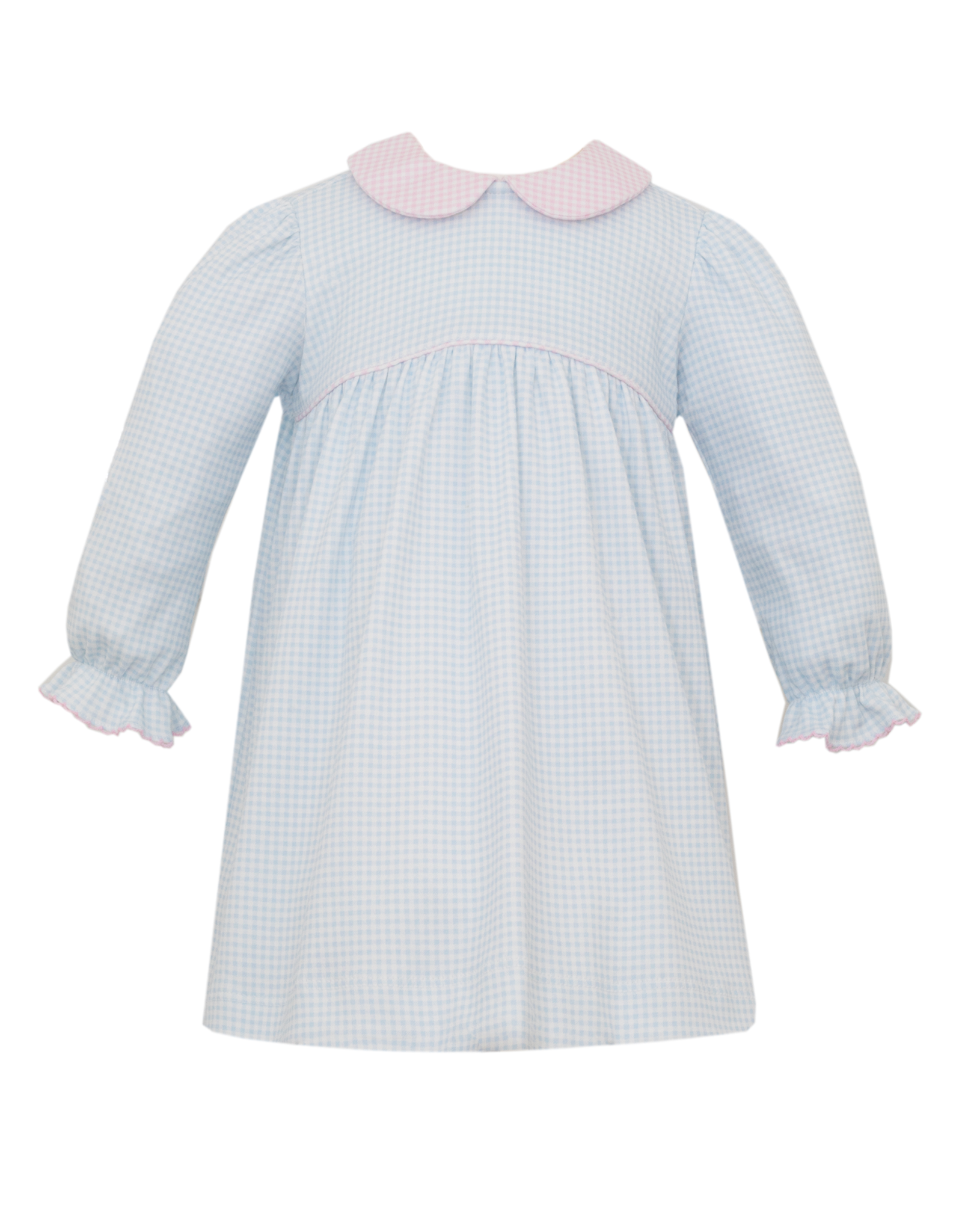 Petit Bebe 418DL Blue Gingham Knit Dress