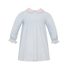 Petit Bebe Blue Gingham Knit Dress