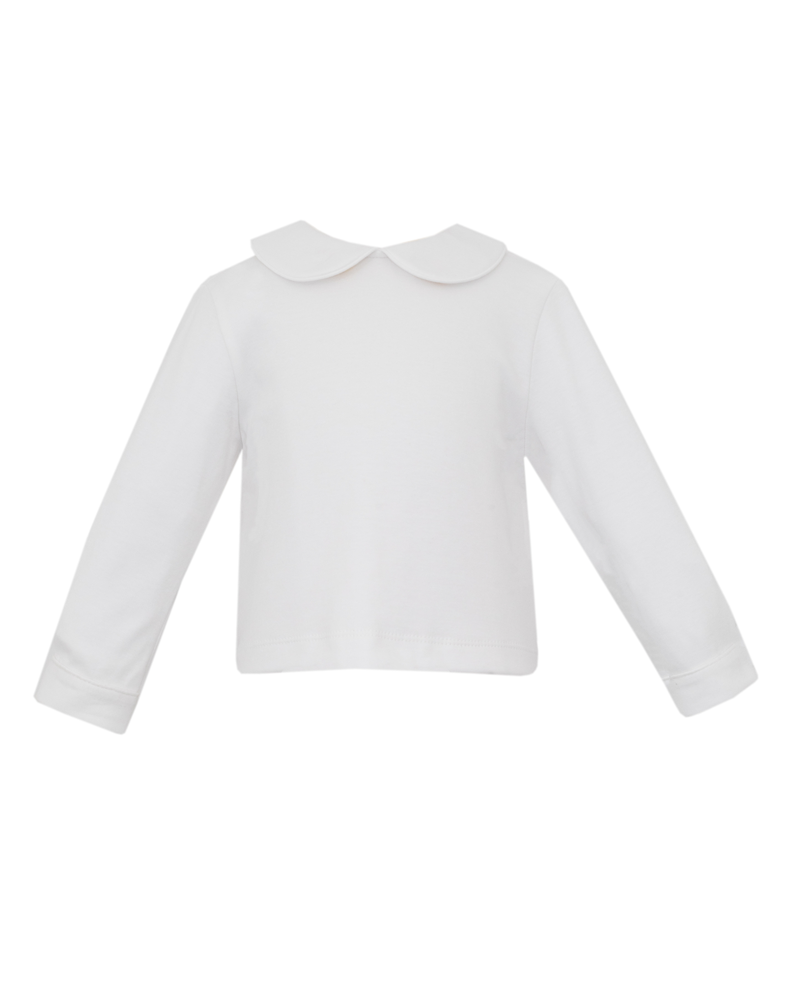 Petit Bebe 493LS Knit White Peter Pan Shirt