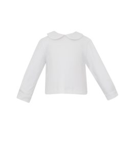 Petit Bebe Knit White Peter Pan Shirt