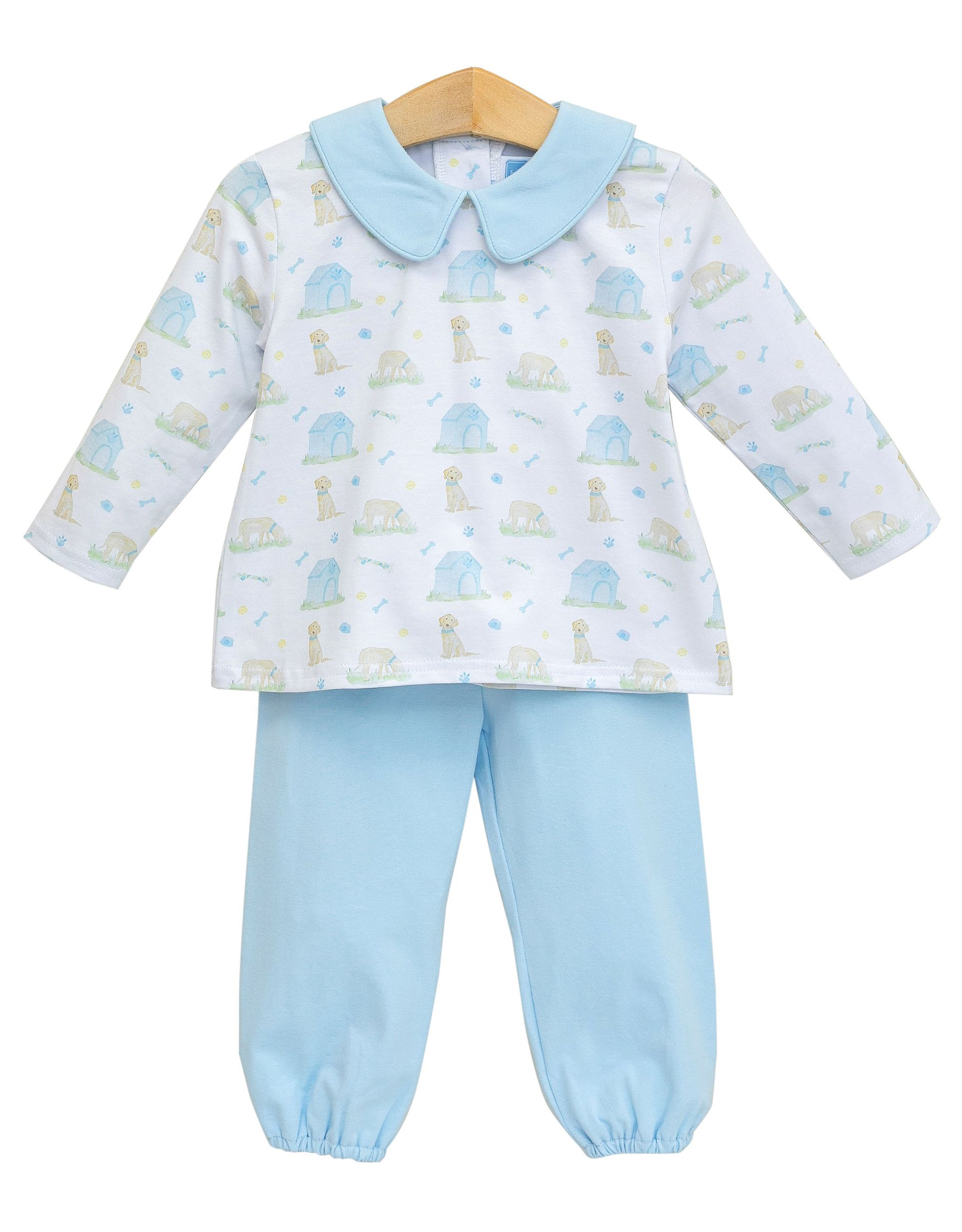 Trotter Street Kids TSF25 Puppy Pals Blue Bloomer Pant Set