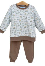 Trotter Street Kids TSF25 Woodland Friends French Terry Pant Set