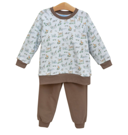Trotter Street Kids Woodland Friends French Terry Pant Set