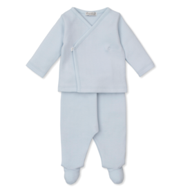 Kissy Kissy Sweet Homecoming Jacquard Footed Pant Set Blue