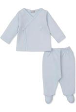 Kissy Kissy Sweet Homecoming Jacquard Footed Pant Set Blue