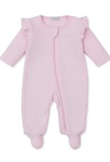 Kissy Kissy Sweet Homecoming Jacquard Zip Footie Pink