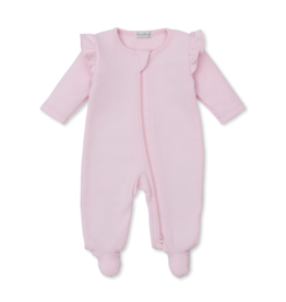 Kissy Kissy Sweet Homecoming Jacquard Zip Footie Pink