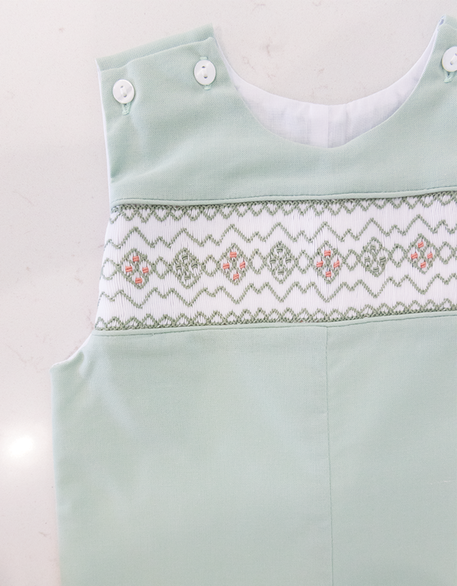 Lulu Bebe LBF25 Pete Sage Smocked Shortall