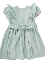 Lulu Bebe LBF25 Rose Sage Smocked Waist Dress