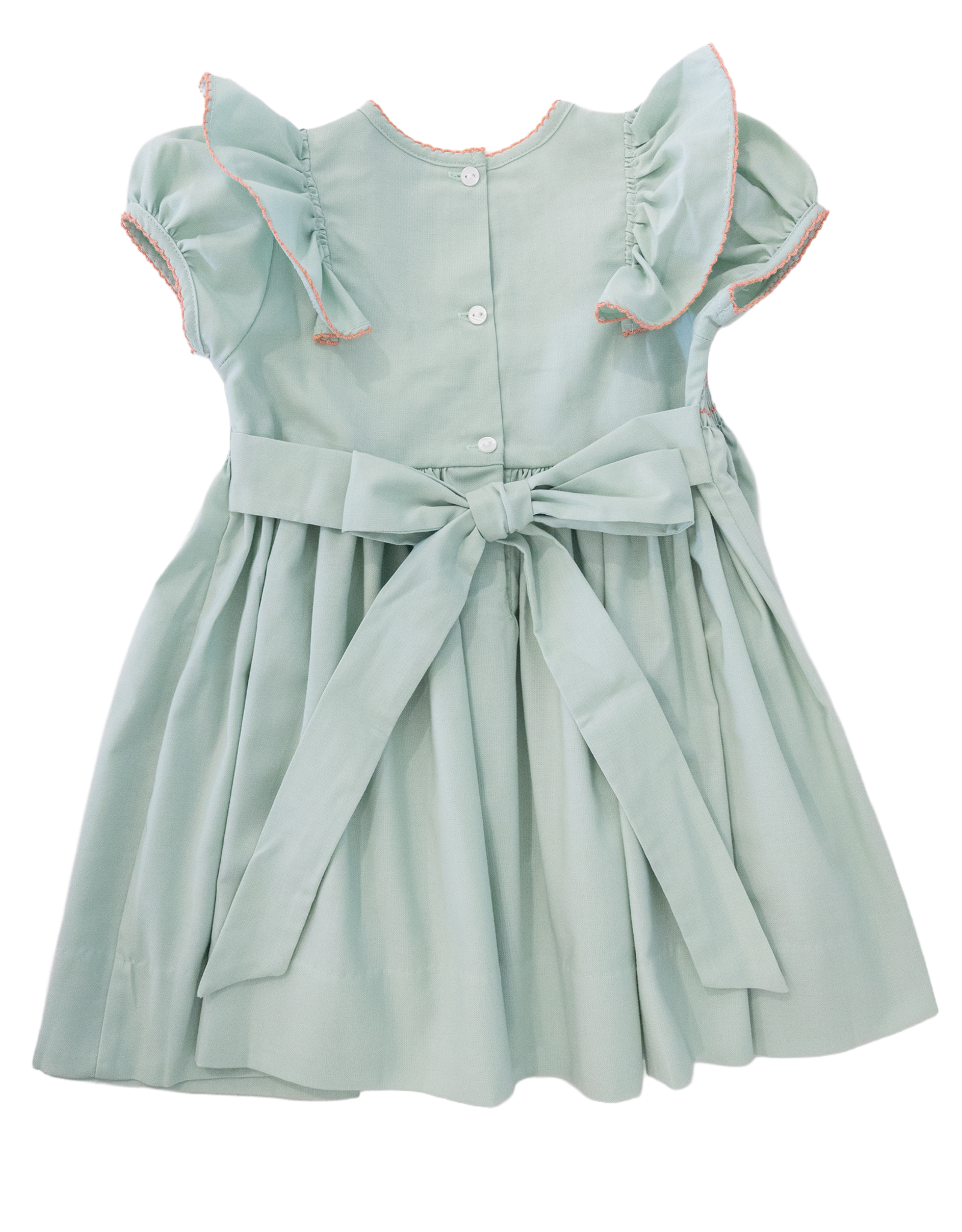 Lulu Bebe LBF25 Rose Sage Smocked Waist Dress