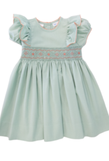 Lulu Bebe LBF25 Rose Sage Smocked Waist Dress