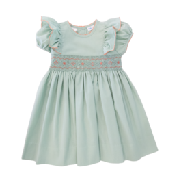 Lulu Bebe Rose Sage Smocked Waist Dress