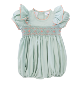 Lulu Bebe Rosie Sage Smocked Bubble