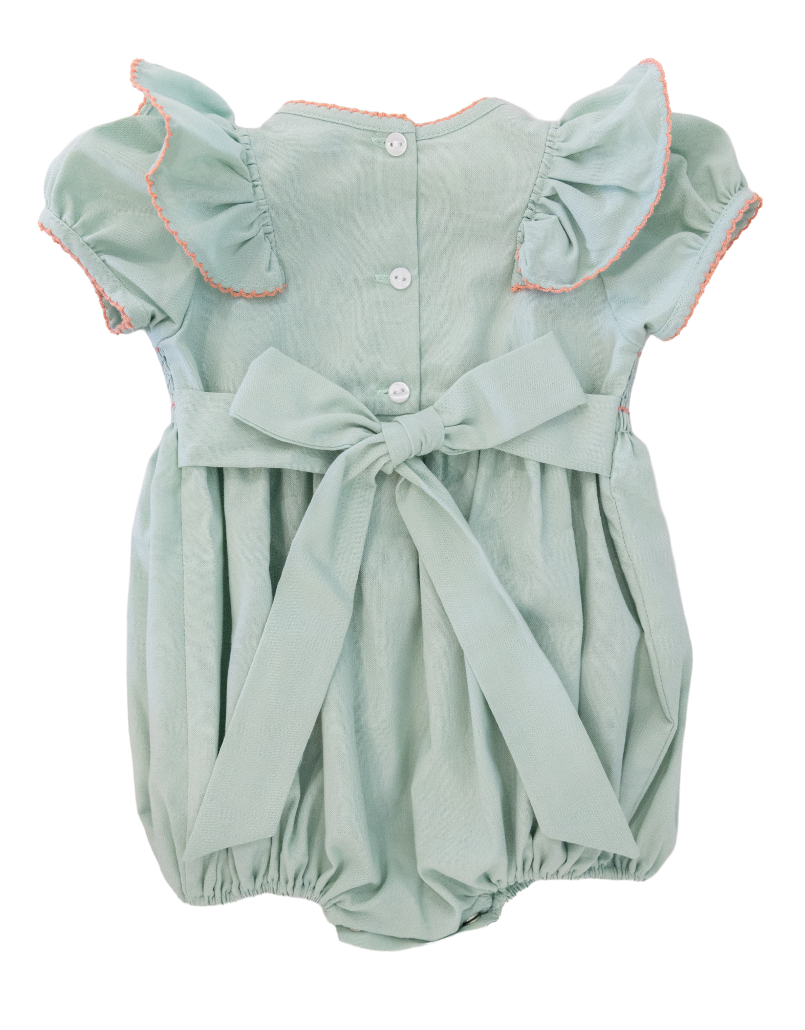 Lulu Bebe LBF25 Rosie Sage Smocked Bubble