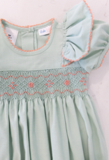 Lulu Bebe LBF25 Rosie Sage Smocked Bubble