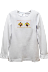 Vive la Fete VFF25 White Thanksgiving Ruffle Smocked Shirt