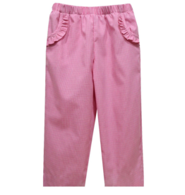 Vive la Fete Bright Pink Gingham Ruffle Pocket Pant