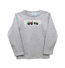 Vive la Fete Grey Tow Truck Smocked Shirt