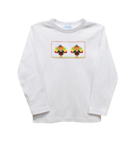 Vive la Fete White Thanksgiving Smocked Shirt